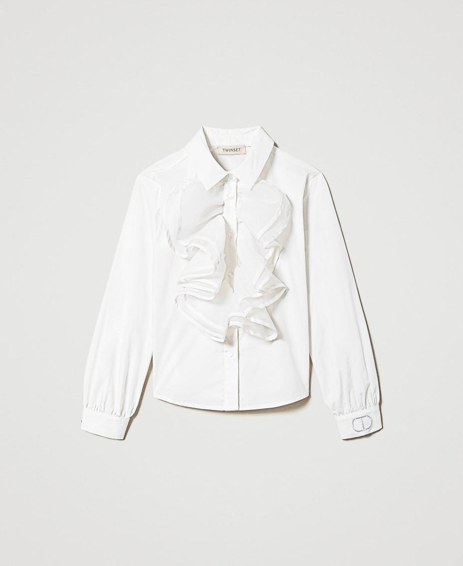 Camicia in popeline con balze