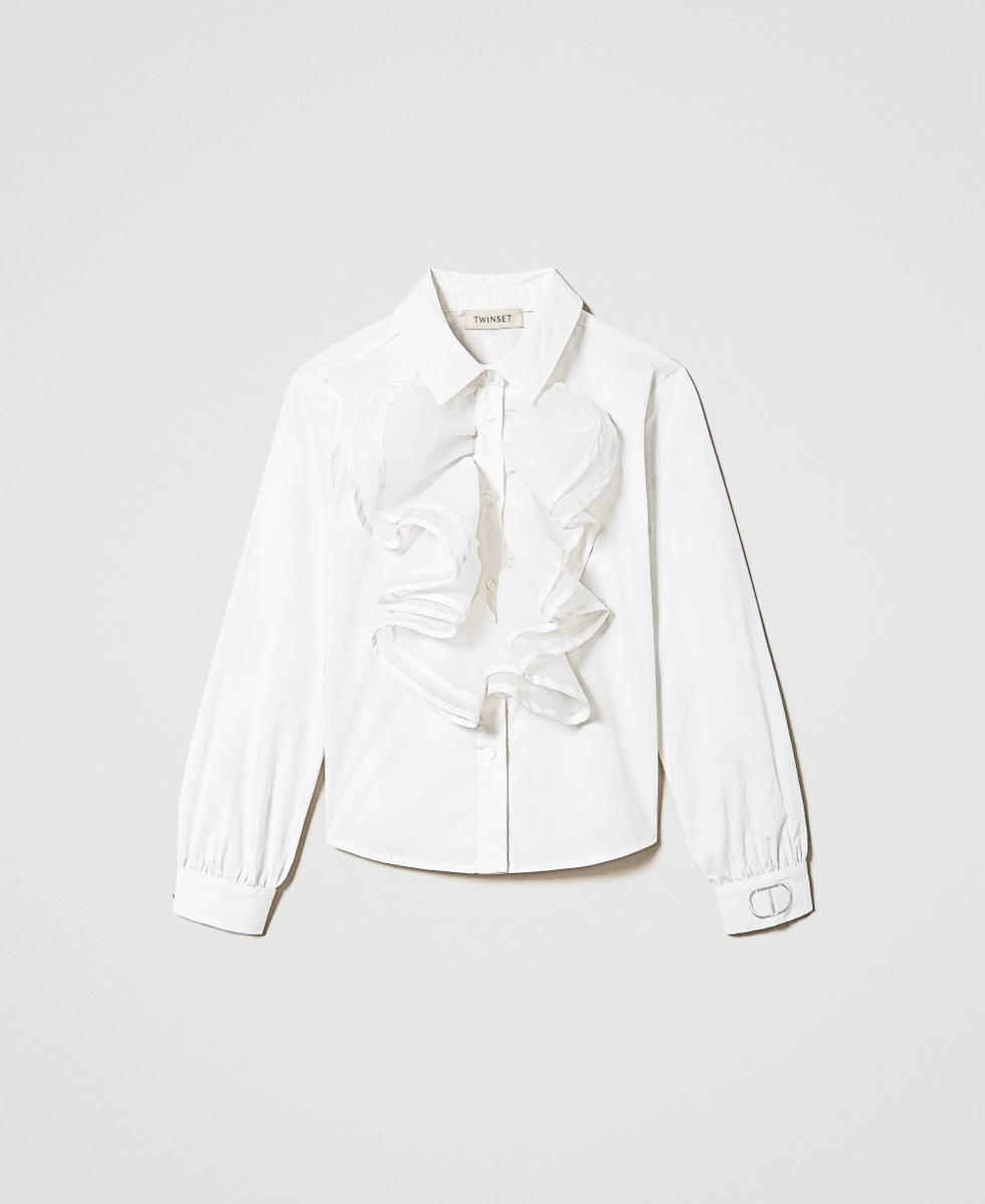 Chemise en popeline avec volants
