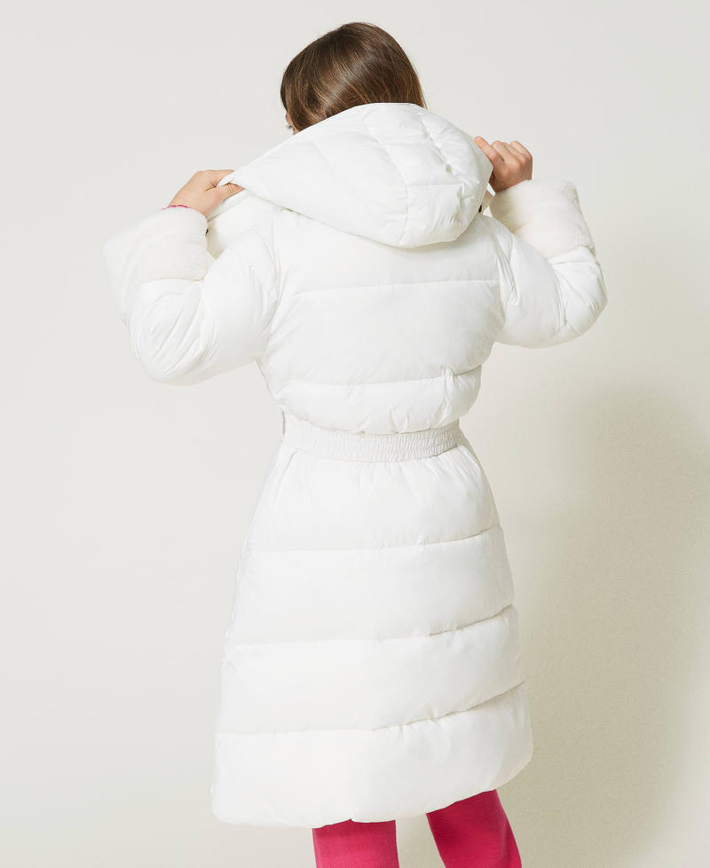 Long puffer jacket with faux fur White Snow Girl 232GJ2111_00282_03