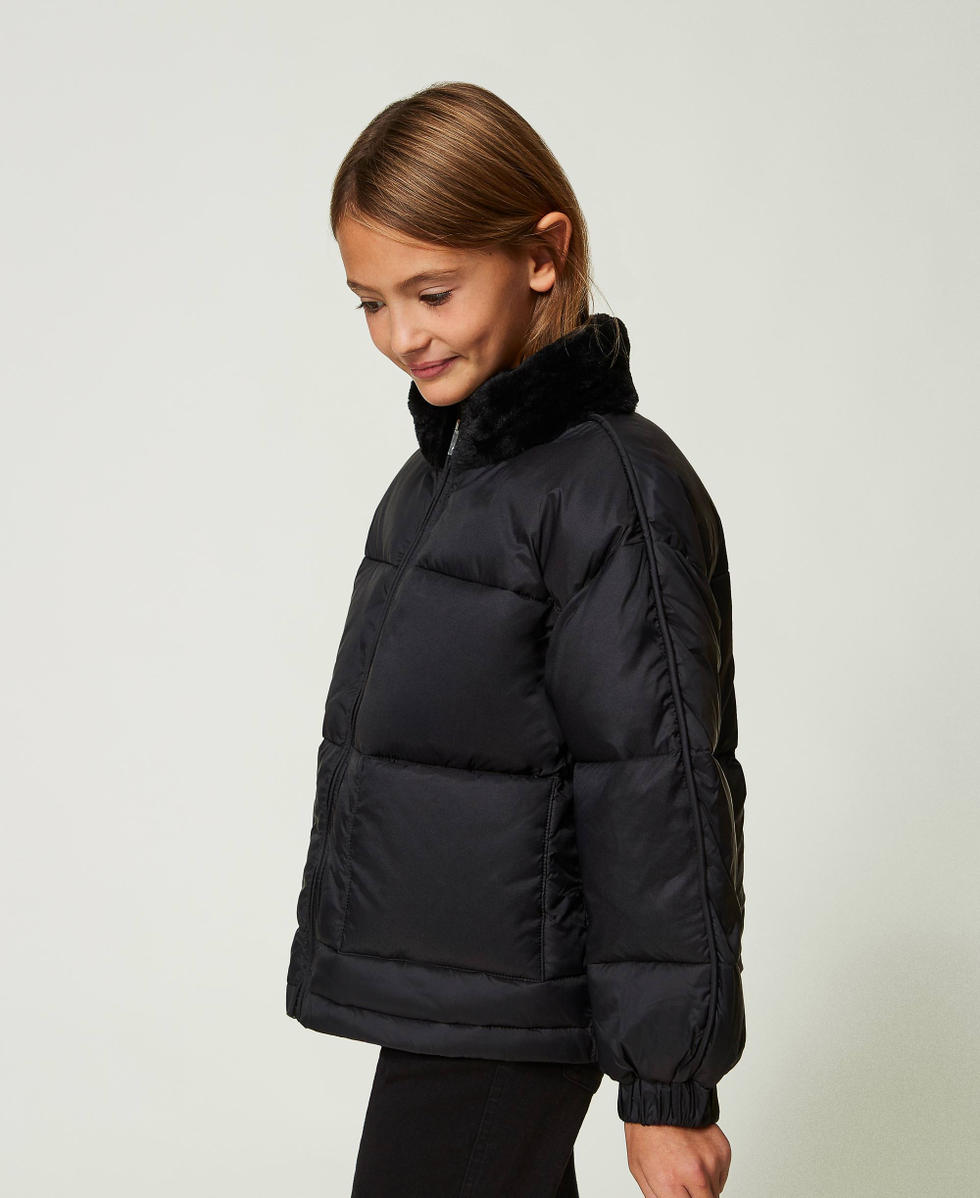 Plum fero corto con pelo sint tico Ni a Negro TWINSET Milano