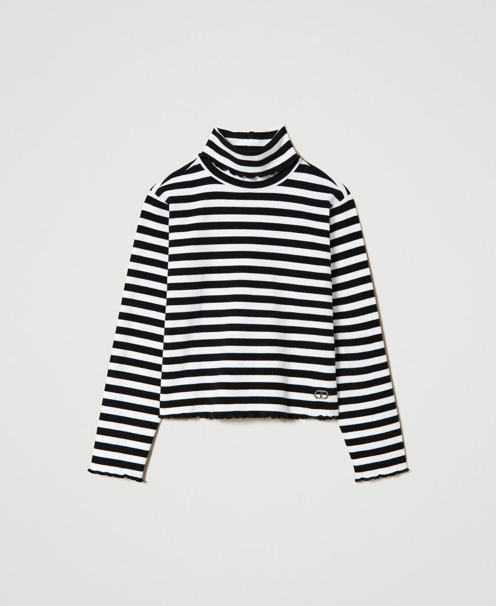 Striped turtleneck jumper