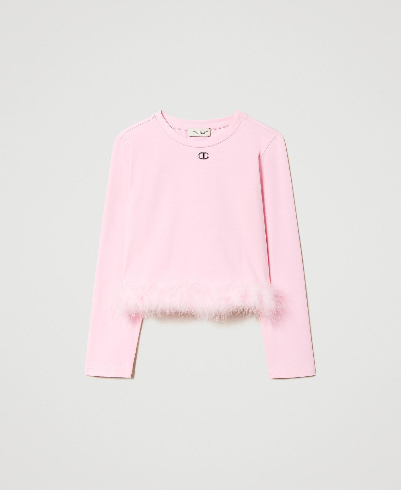 T-shirt en jersey avec plumes