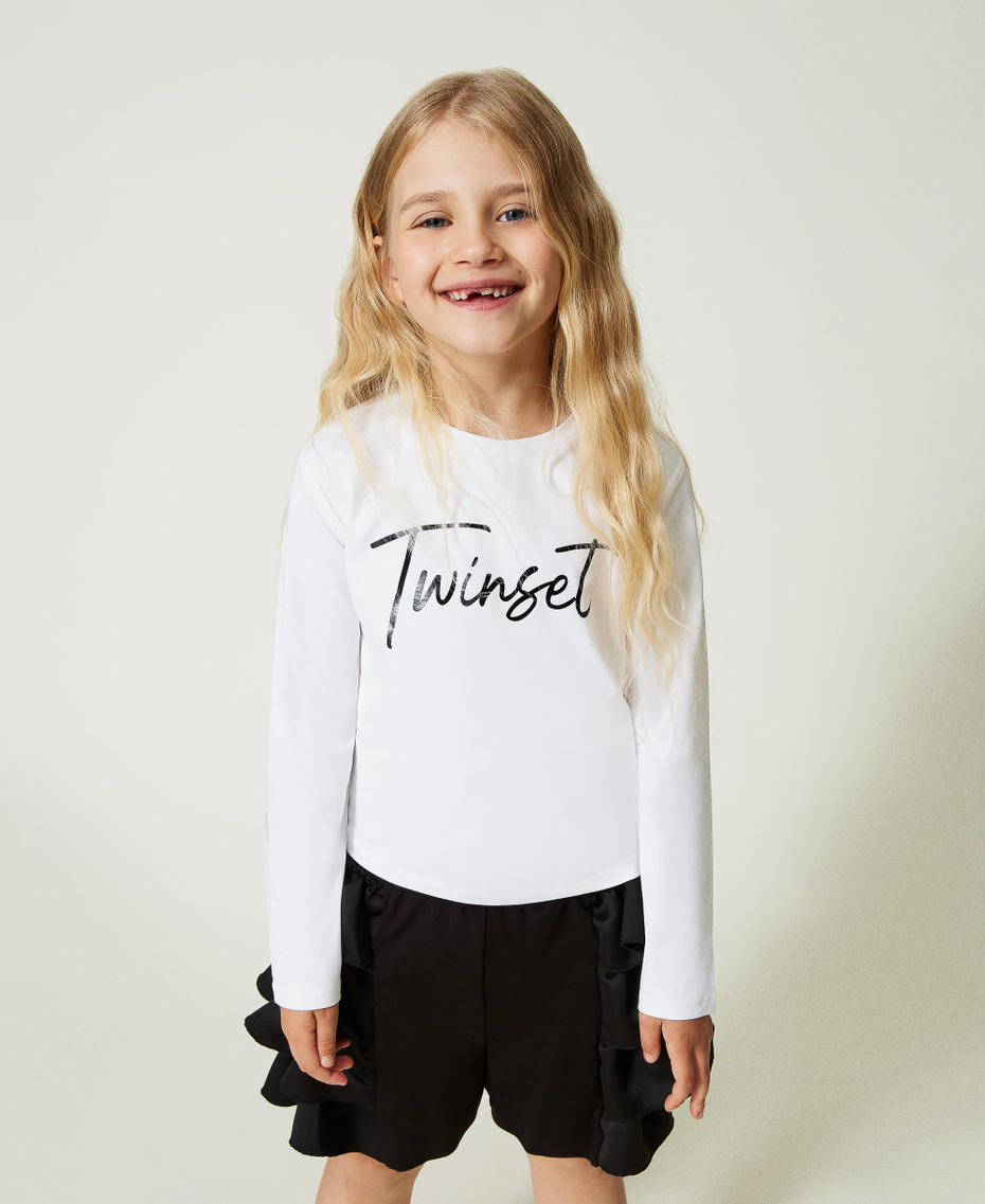 T-shirt con stampa lettering Off White Bambina 232GJ215L-01