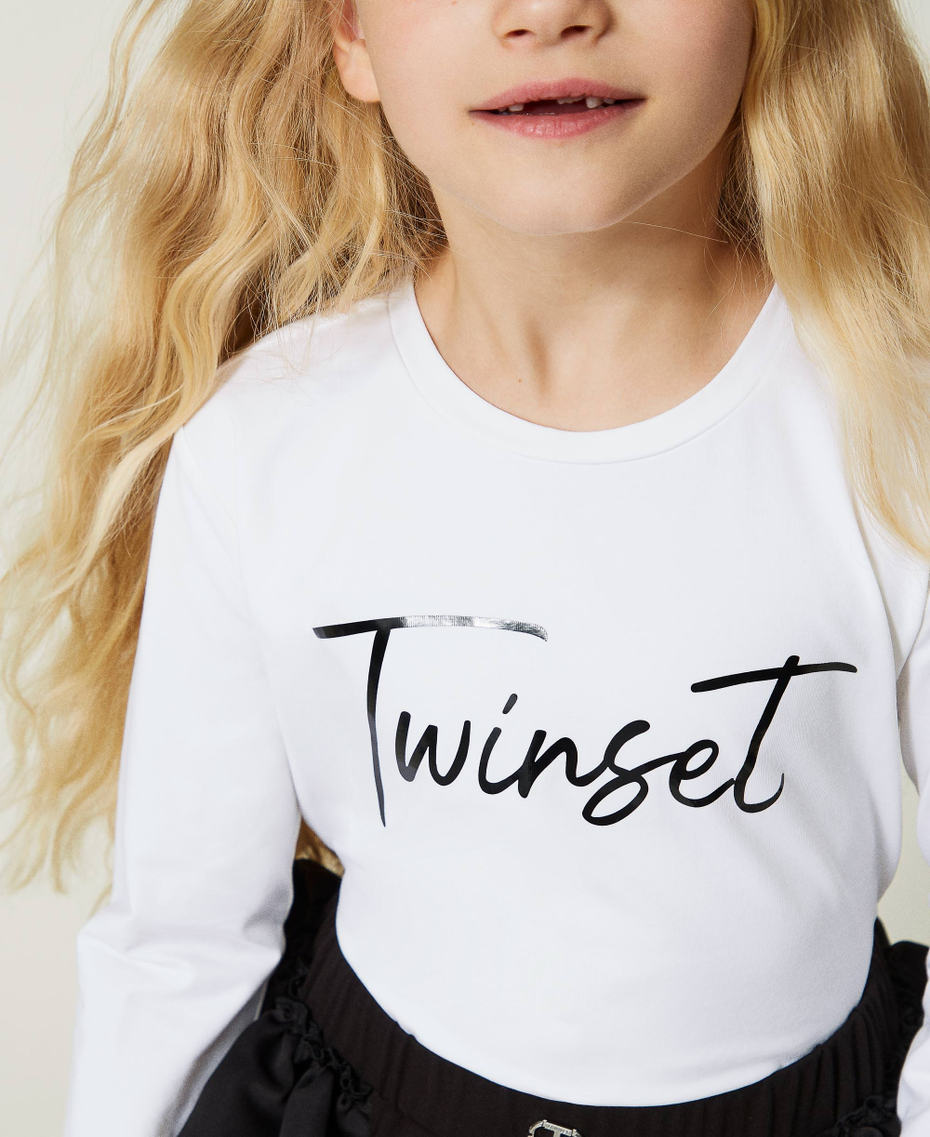 T-shirt with lettering print Off White Girl 232GJ215L-04
