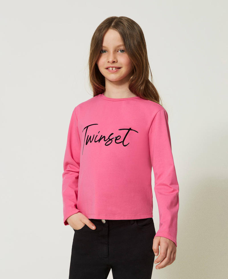 T-shirt con stampa lettering Off White Bambina 232GJ215L-02