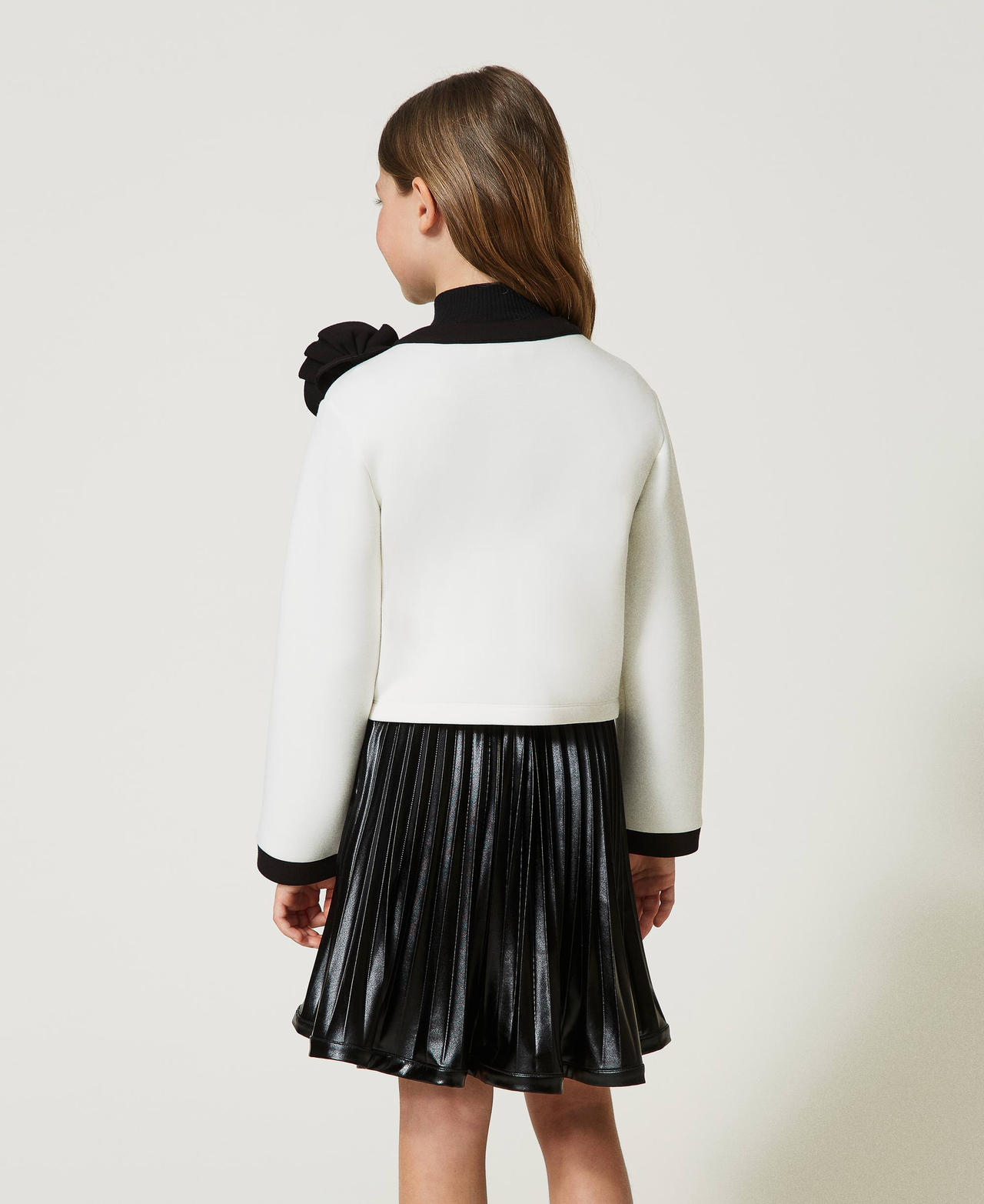 Giacca in tessuto scuba con fiore