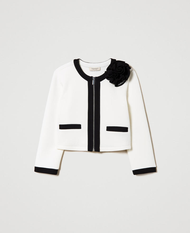Blouson en scuba avec fleur