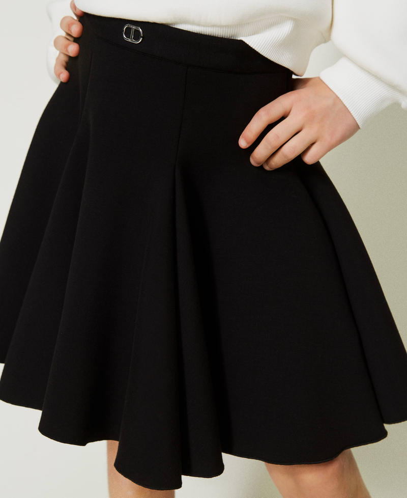 Scuba godet skirt Black Girl 232GJ2171_00006_04