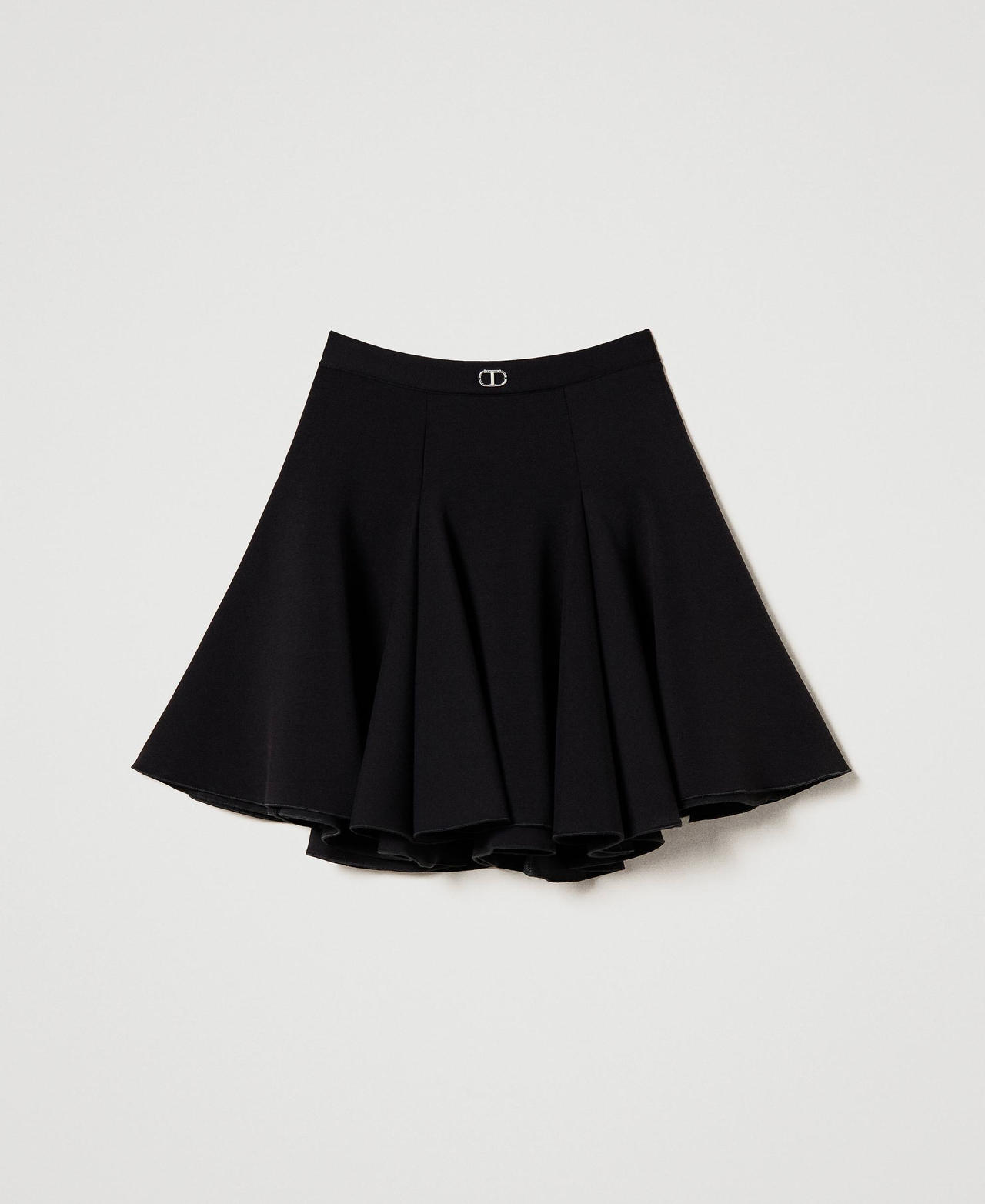 Jupe a godets en scuba Fille Noir TWINSET Milano