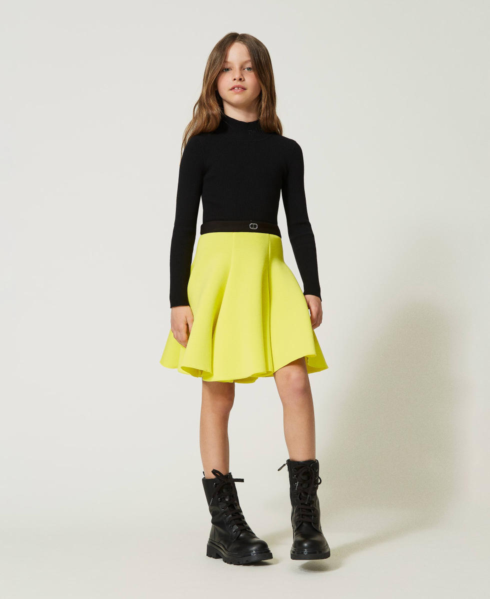 Jupe godets en scuba Fille Jaune TWINSET Milano