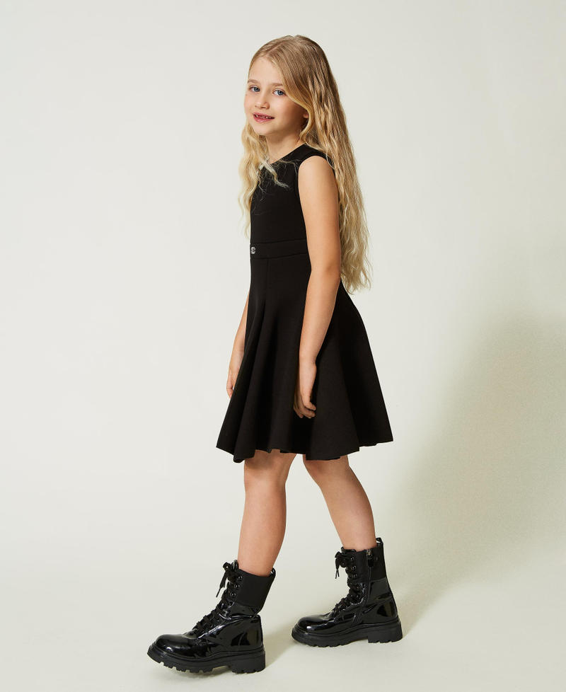 Short scuba dress with godet