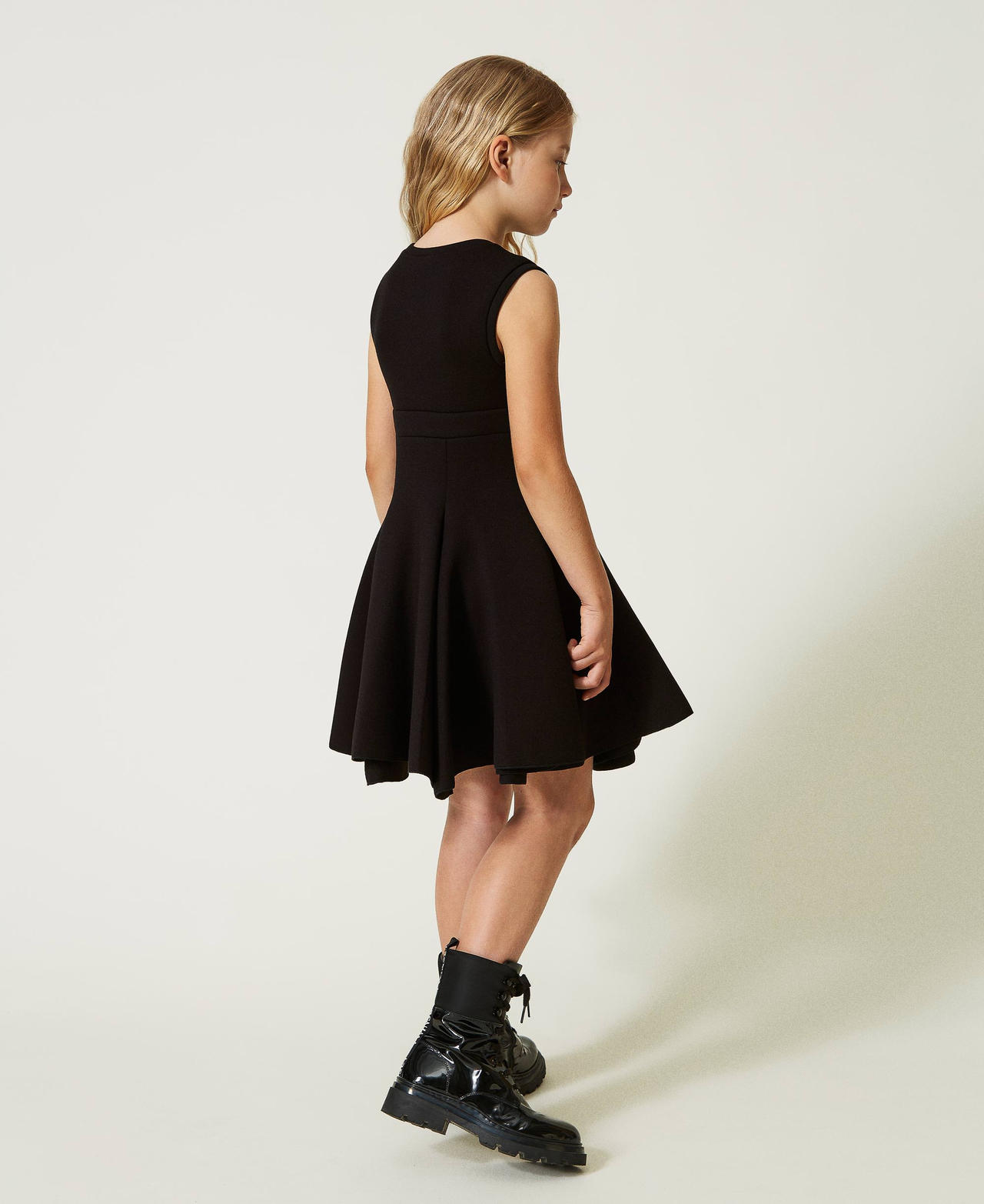 Negro Elegante Para Fiesta Mujer Minivestido Godet Retorcido Con