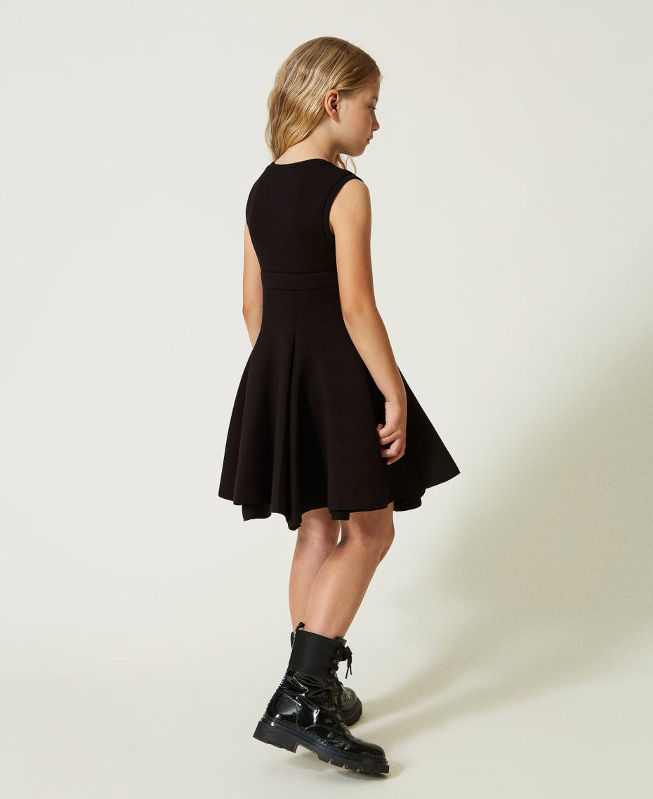 Short scuba dress with godet