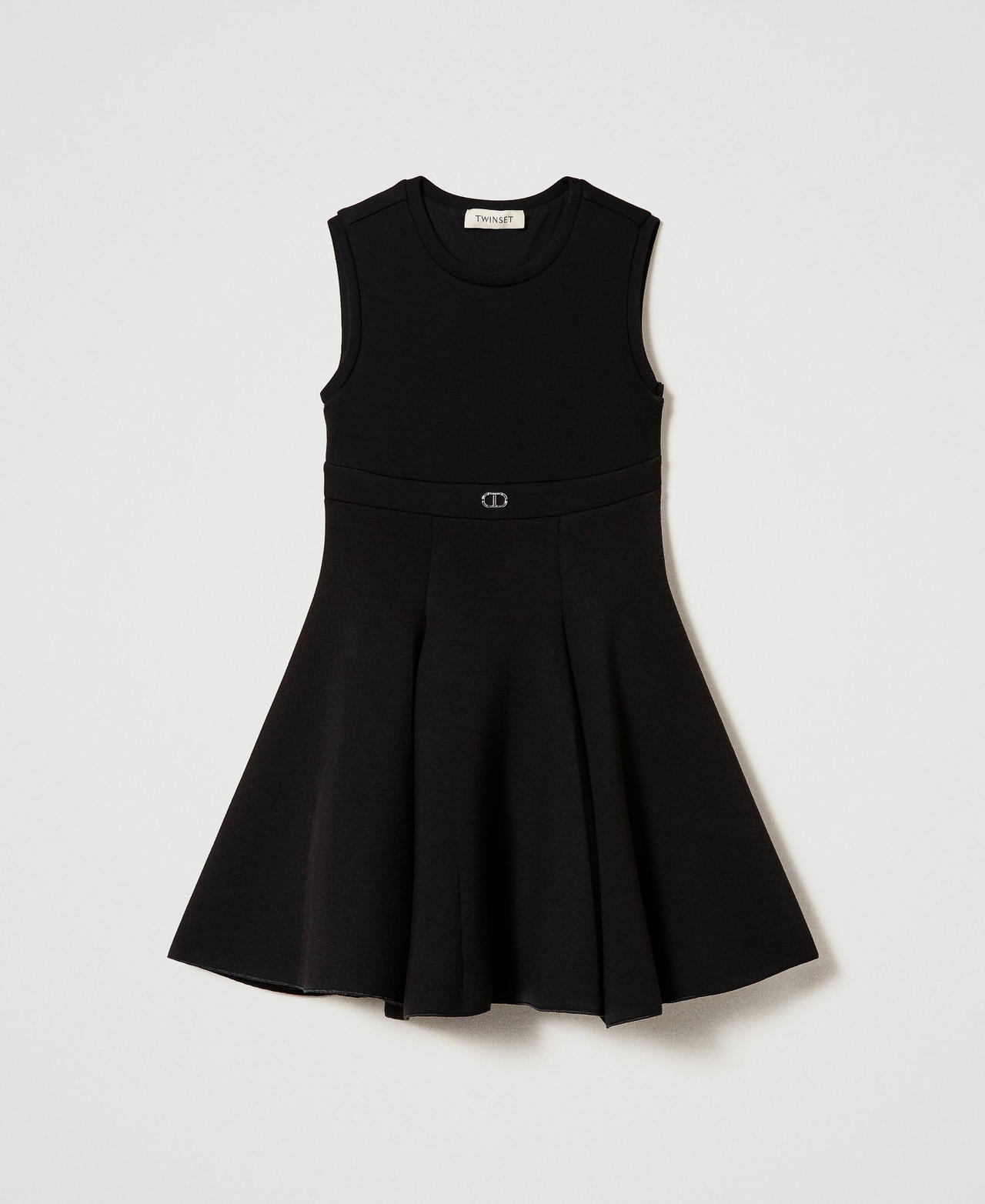 Short scuba dress with godet