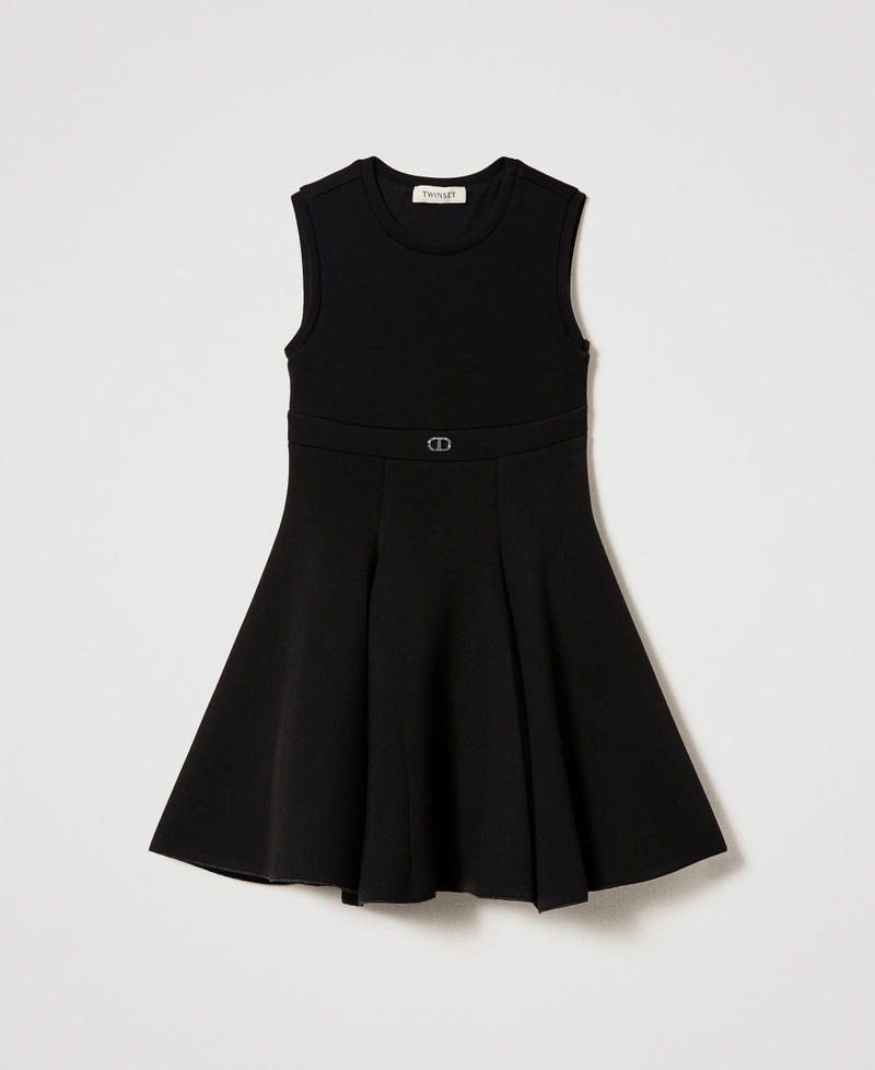 Short scuba dress with godet
