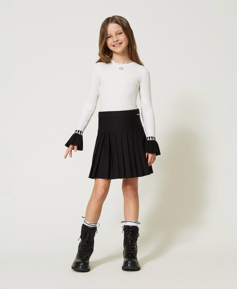 Karl Lagerfeld gonna corta bambina con ricami paillettes argento main image 1