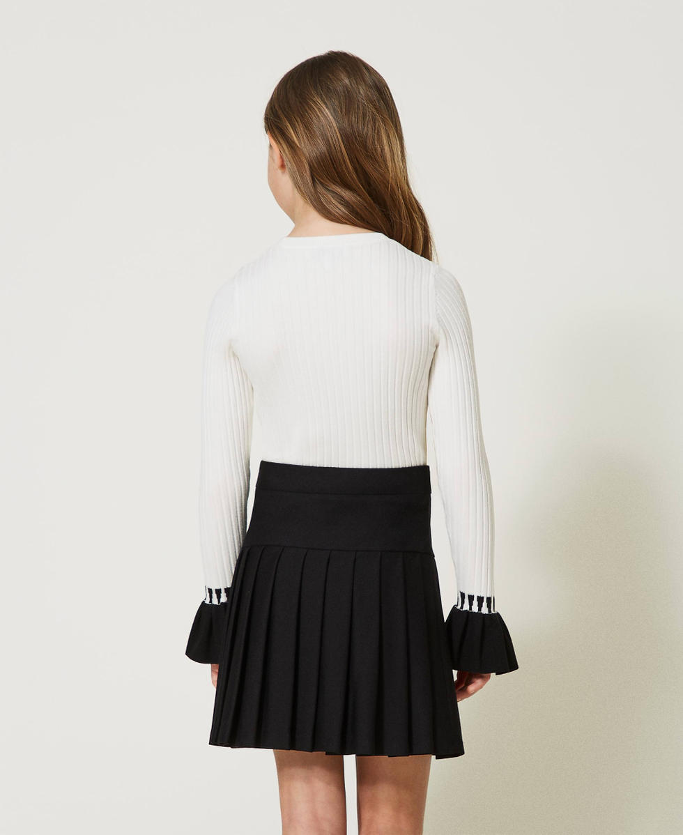 Gonna corta con pieghe Bambina Nero TWINSET Milano