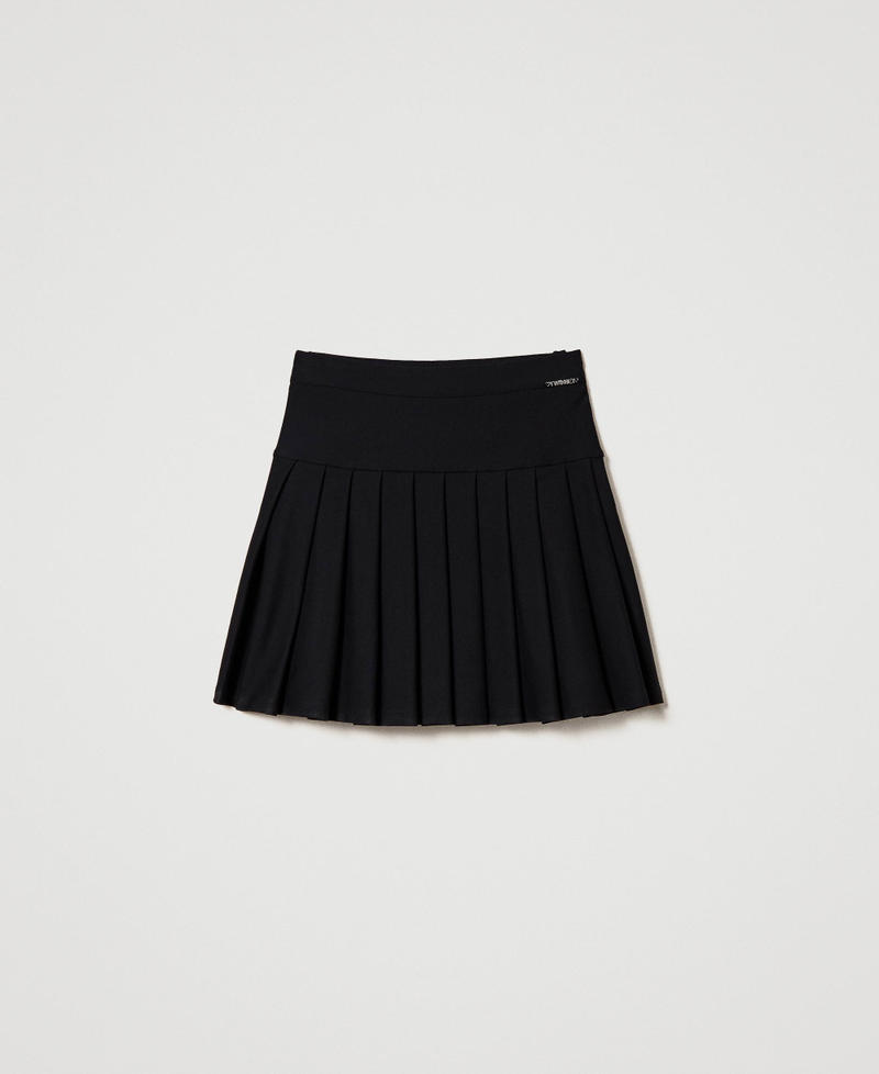 Короткая юбка в складку Черный Девочка 232GJ2182-0S