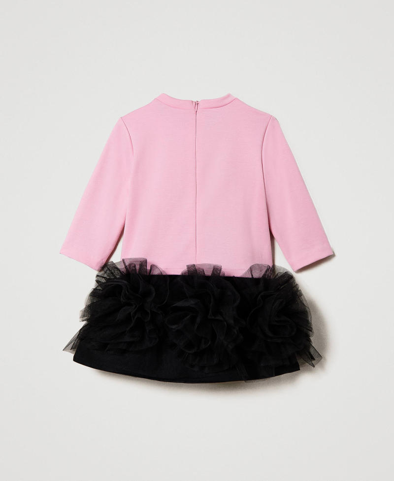 Short dress with tulle roses