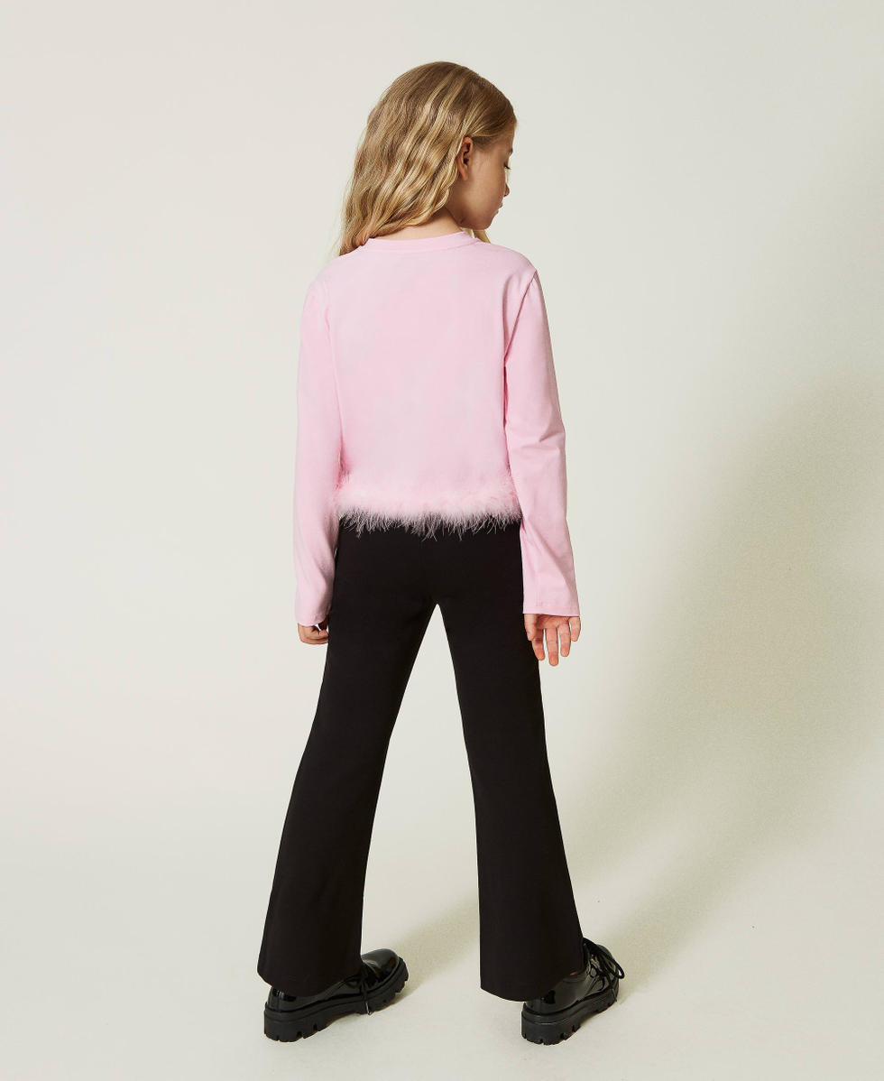 Flared trousers with Oval T logo