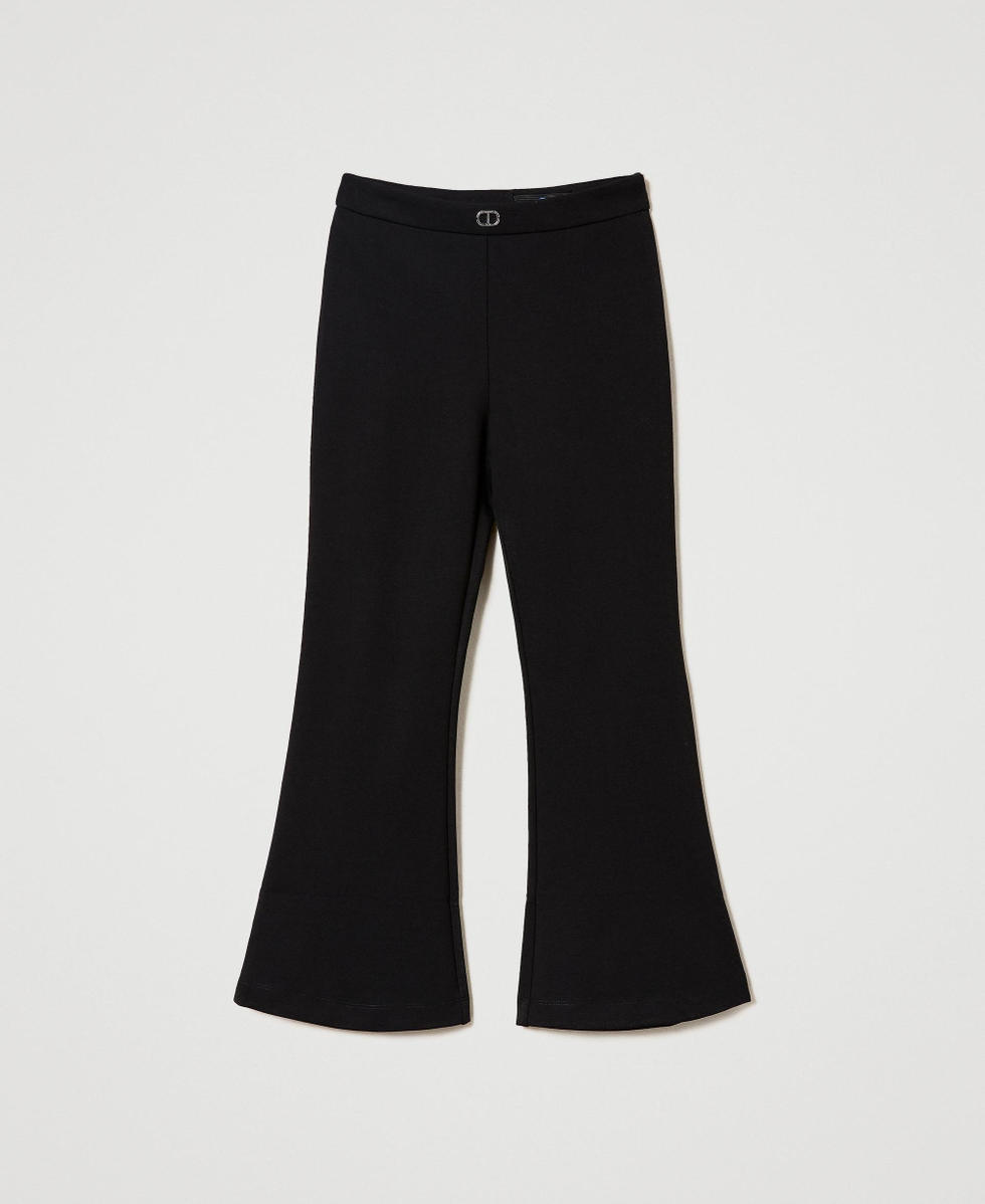 Flared trousers with Oval T logo
