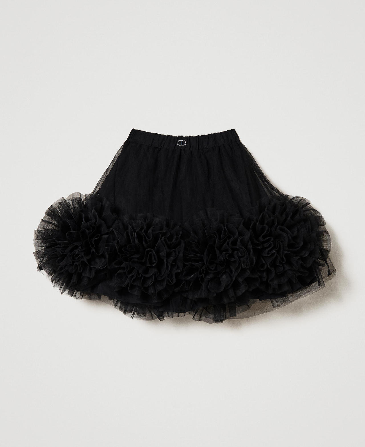 Jupe courte en tulle avec roses