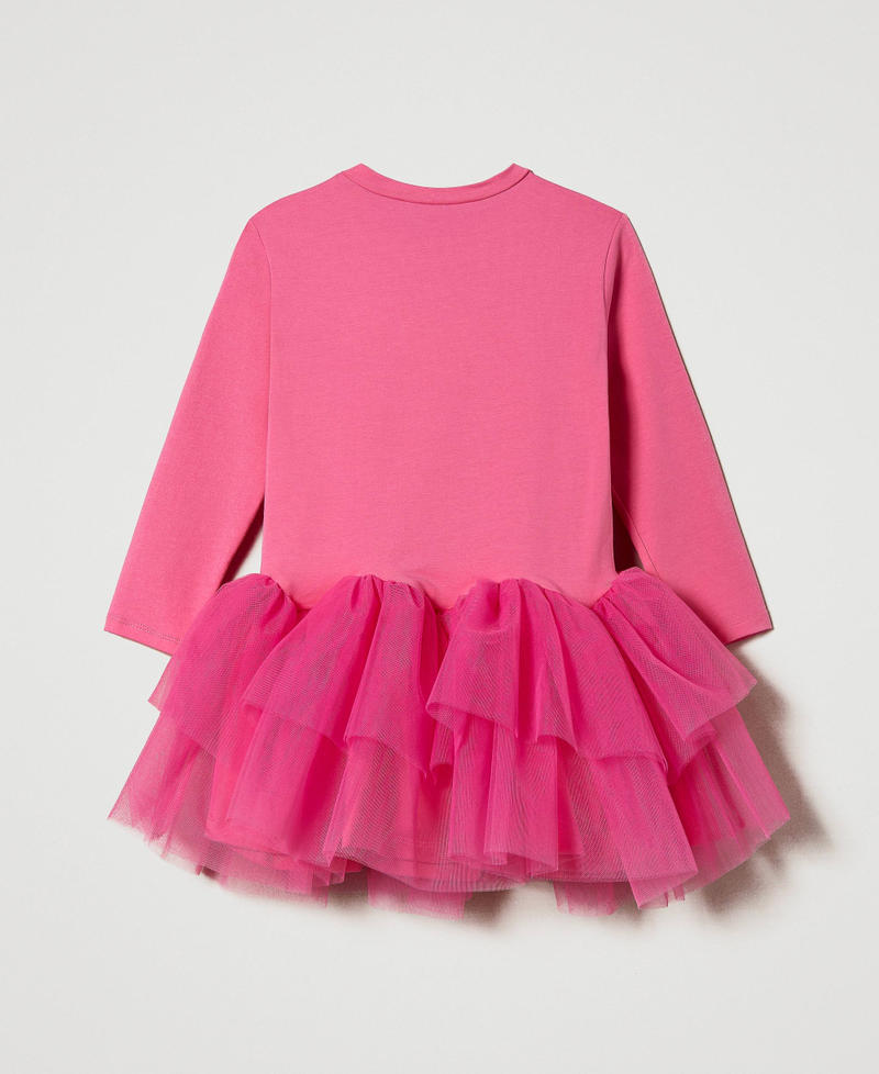 Robe courte avec imprimé et tulle