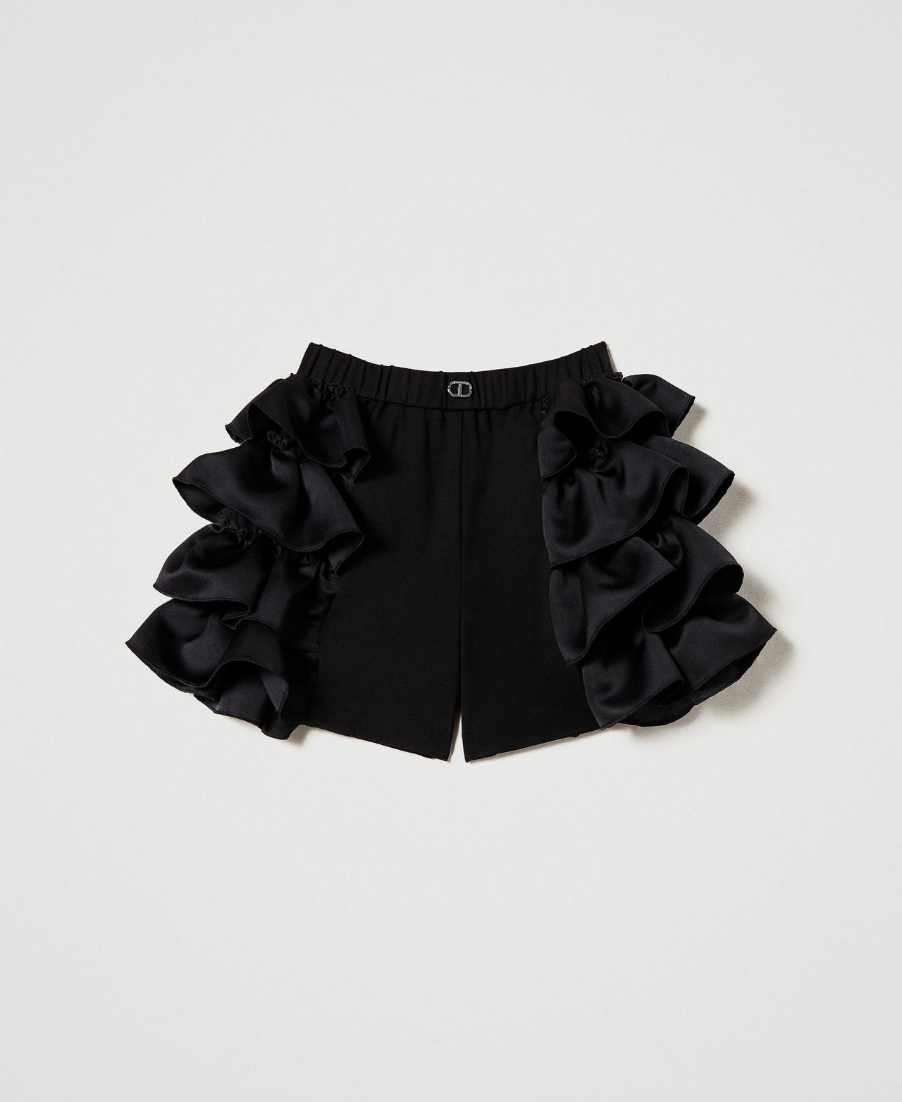 Short avec volants en satin duchesse
