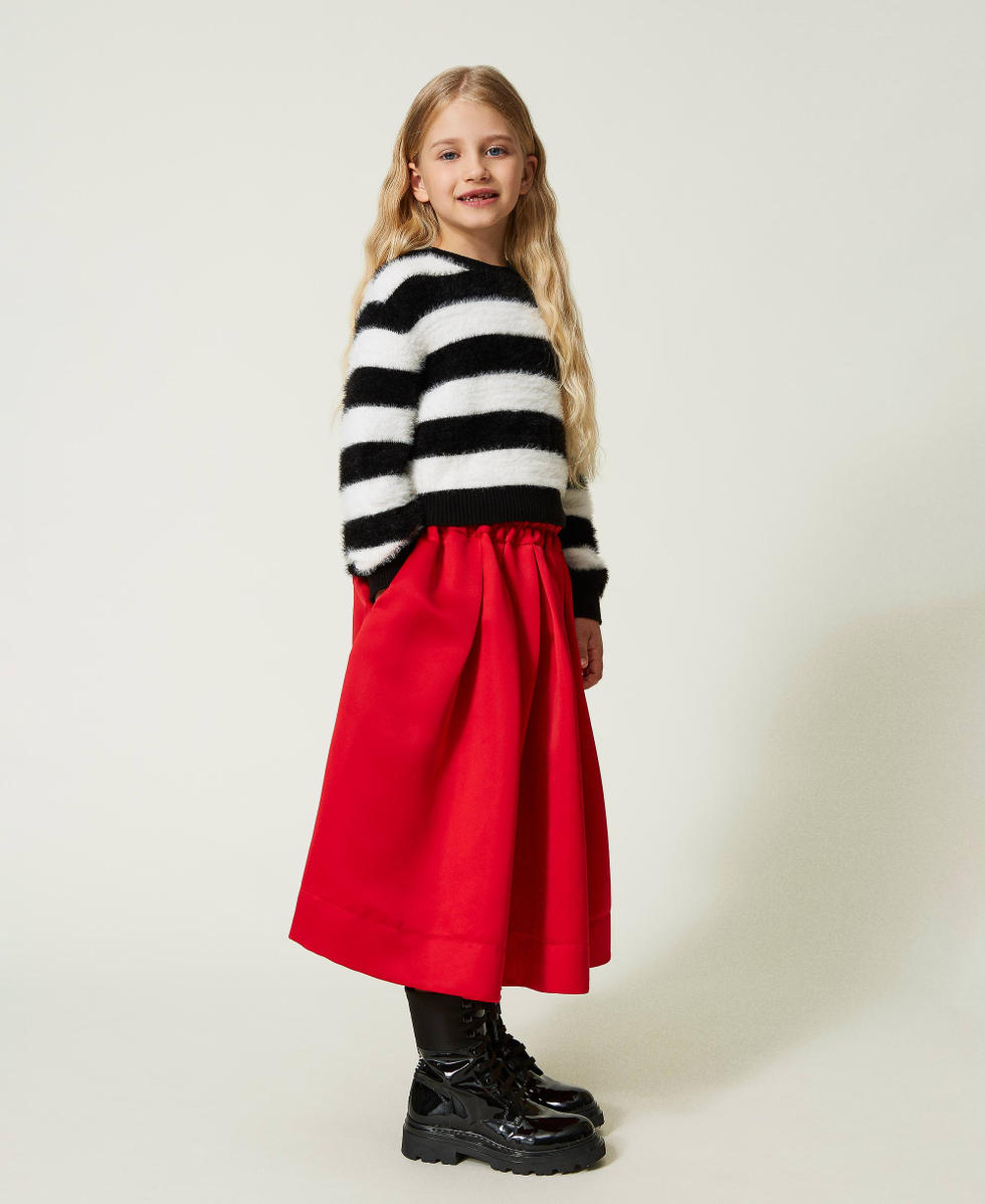 Gonna in duchesse con pieghe Ultra Red Bambina 232GJ2212_00817_01