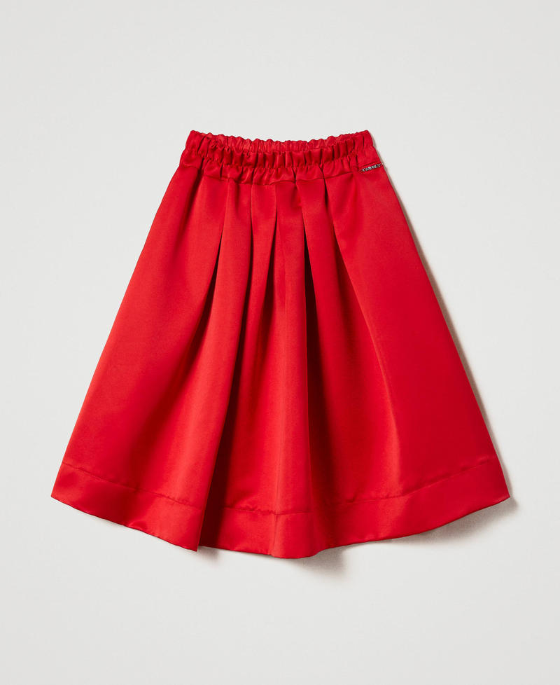 Jupe en satin duchesse avec plis