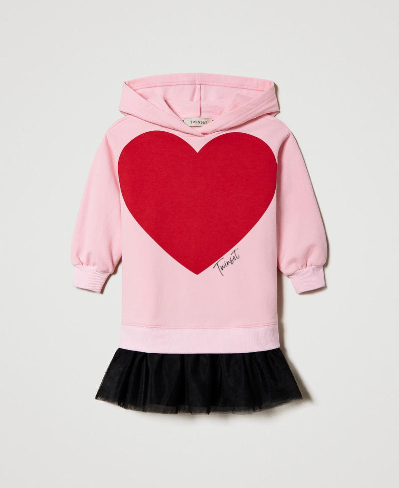 Robe courte en molleton avec tulle