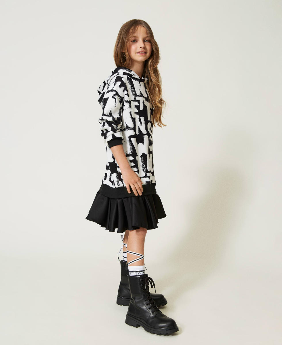 Abito corto con stampa lettering