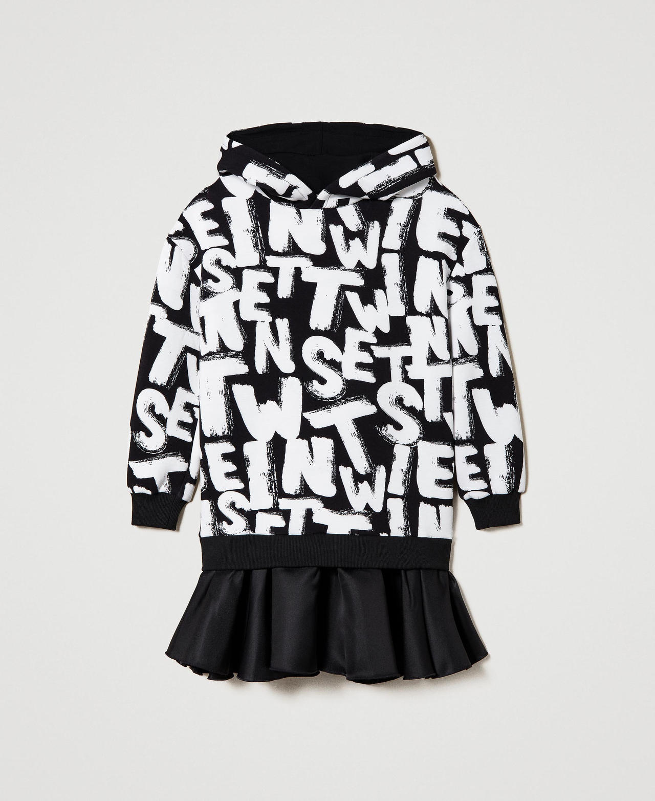 Short dress with lettering print Black / Snow Logo Print Girl 232GJ2250-0S
