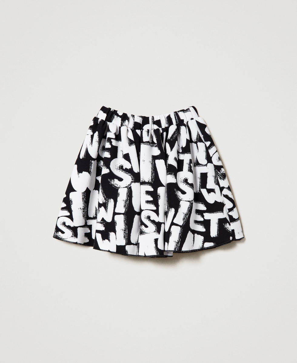 Short skirt with lettering print Girl, Patterned | TWINSET