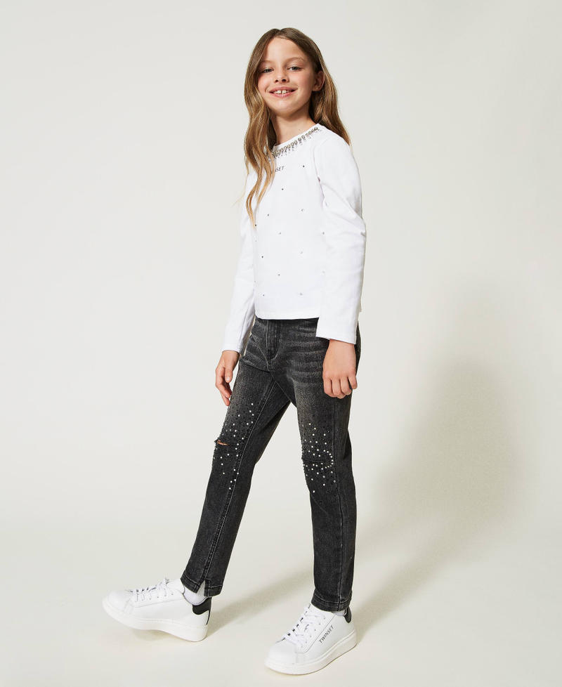 Jean skinny avec strass