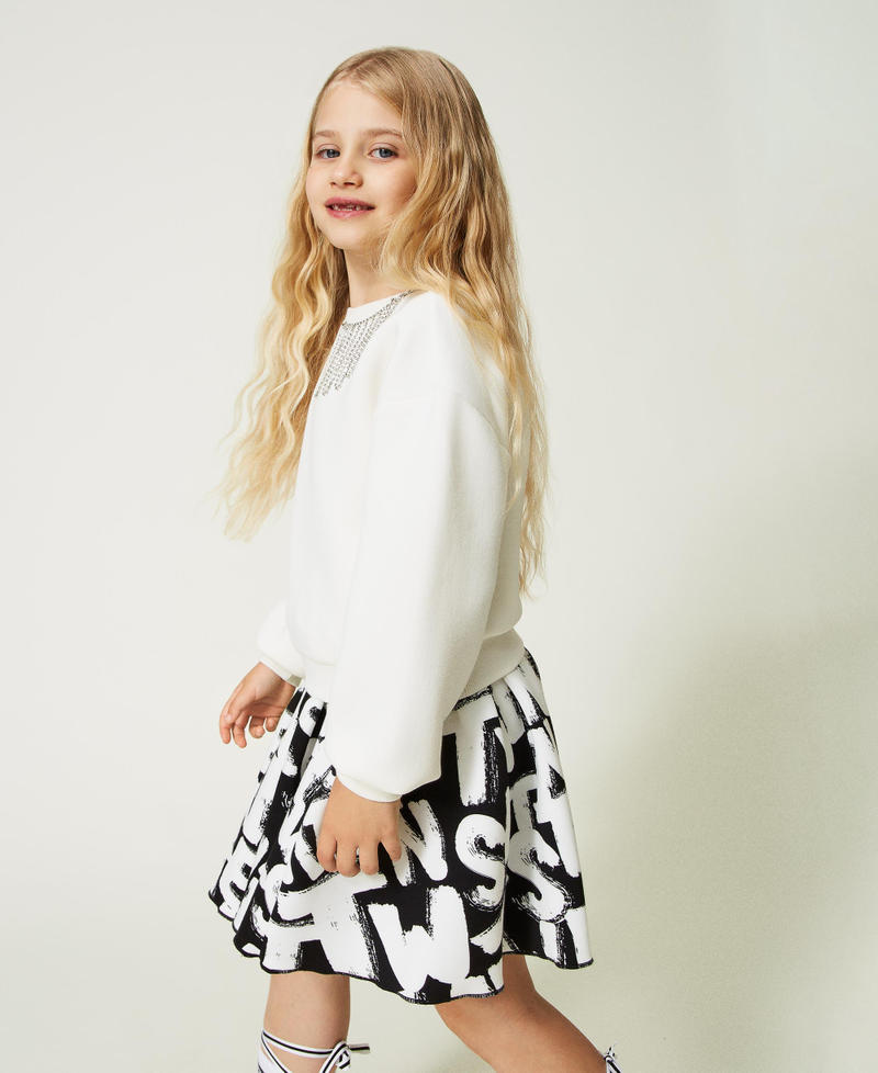 Sweat-shirt en scuba avec strass