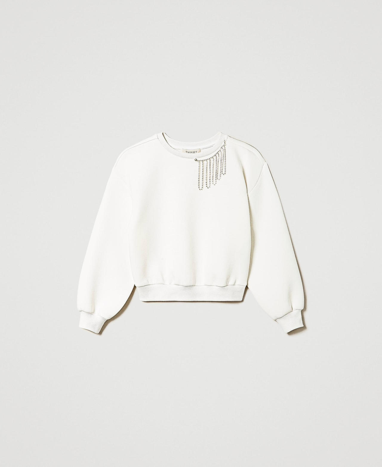 Sweat-shirt en scuba avec strass
