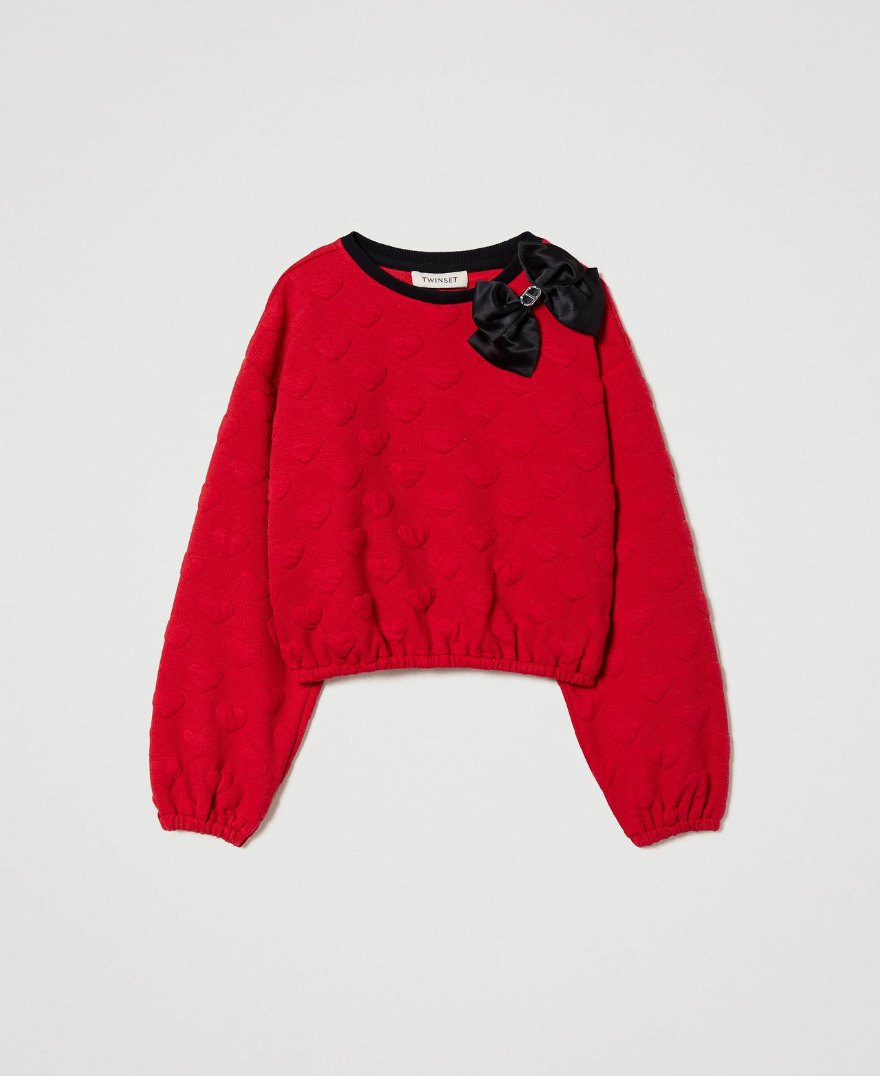 Sweat-shirt jacquard avec cœurs