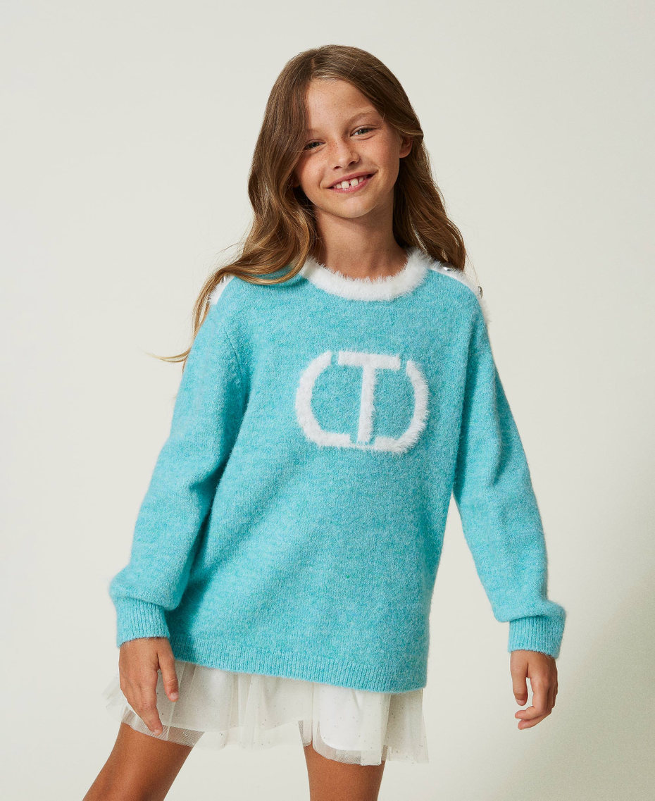 Short bouclé dress with Oval T