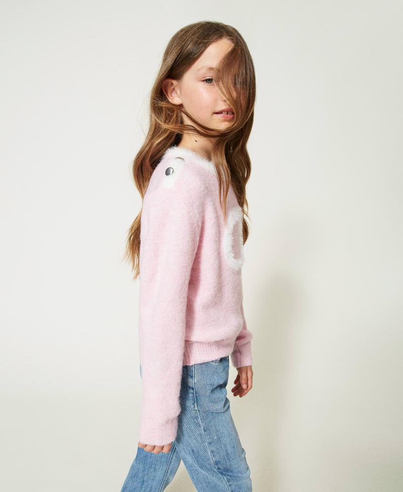Bouclé jumper with Oval T