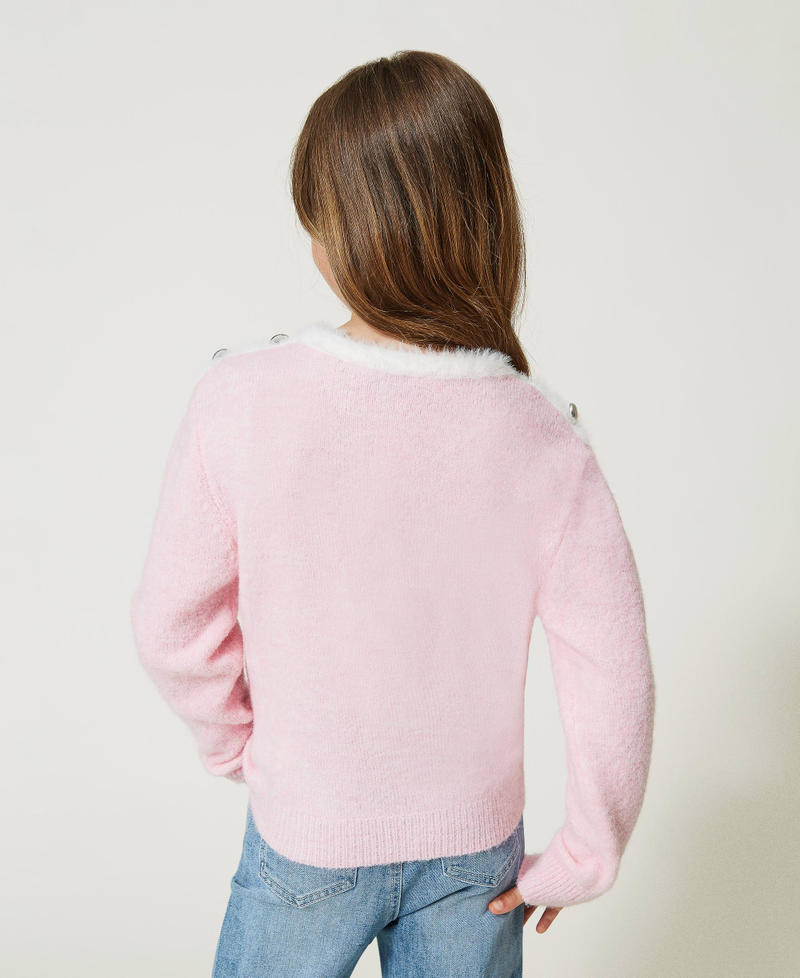 Bouclé jumper with Oval T