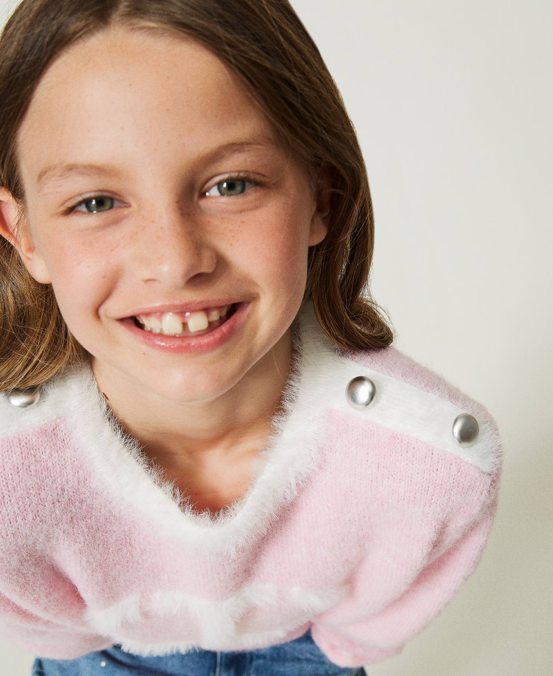 Bouclé jumper with Oval T