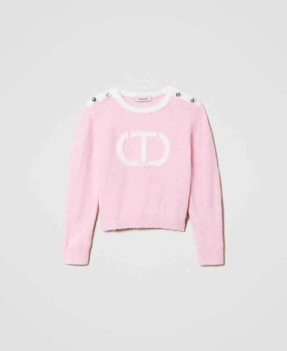 Boucl&eacute; jumper with Oval T