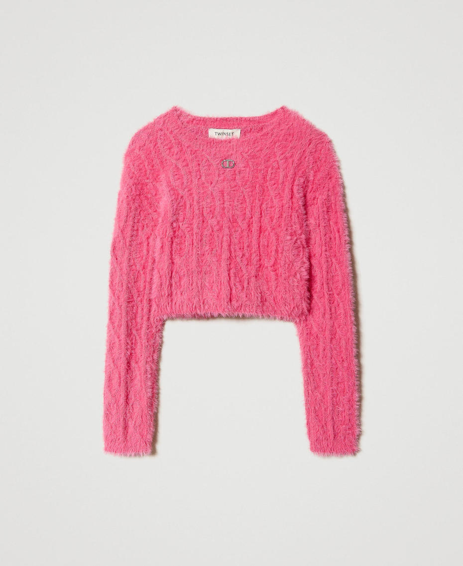 Plush toy-like jumper with Oval T