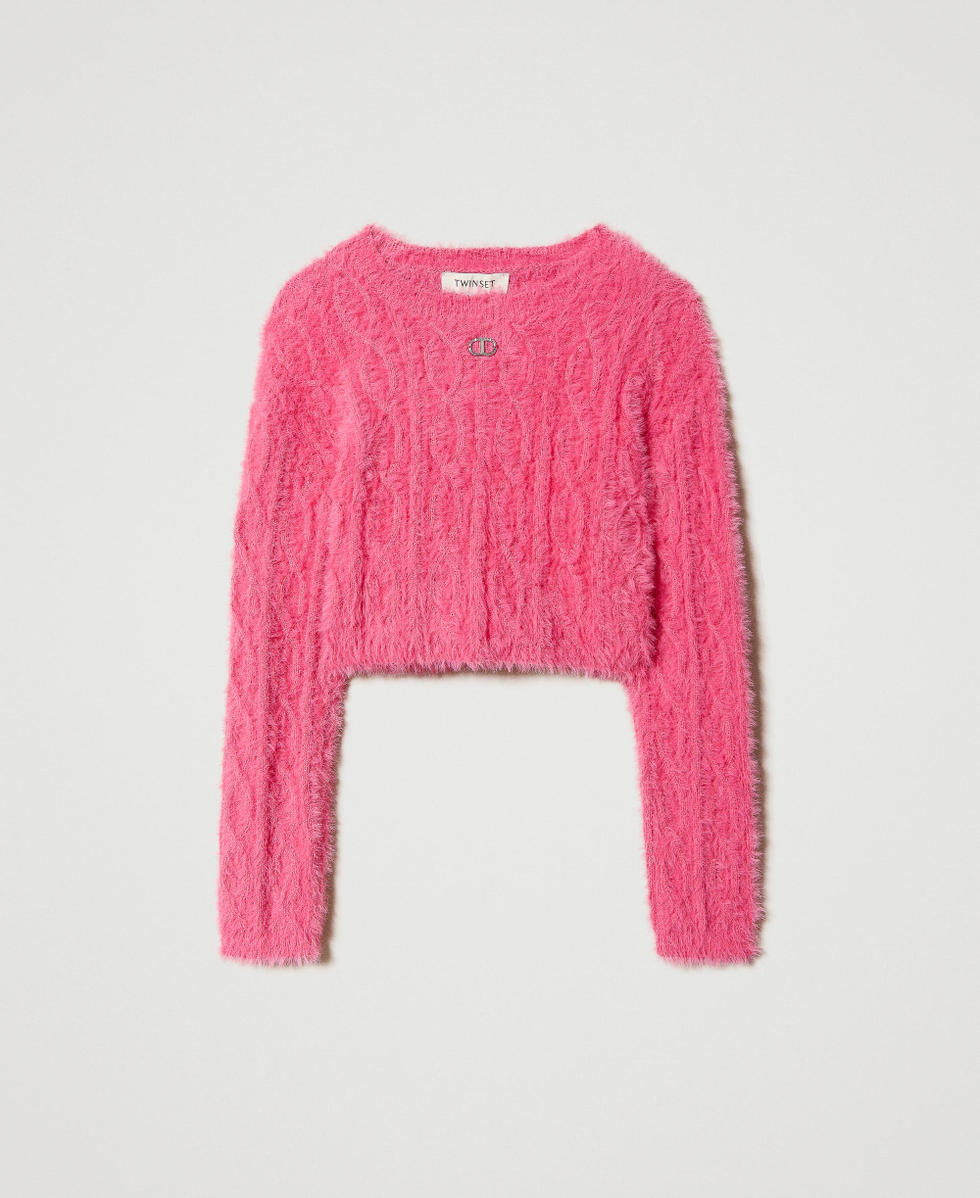 Plush toy-like jumper with Oval T