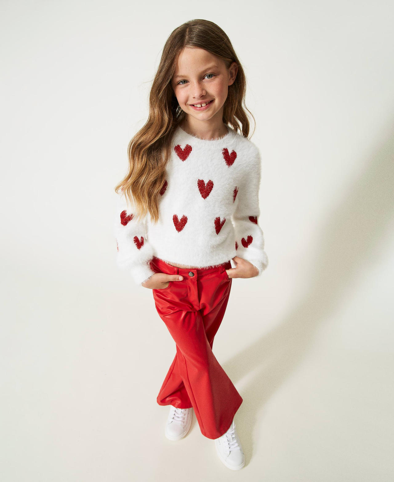 Pull jacquard avec cœurs
