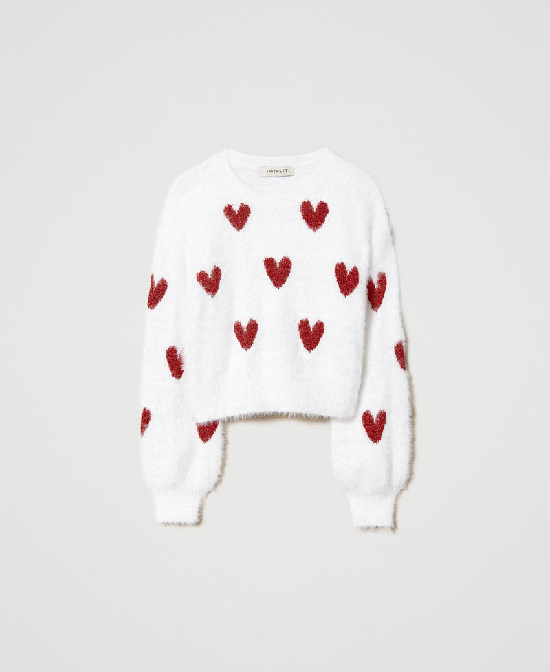 Pull jacquard avec c&oelig;urs