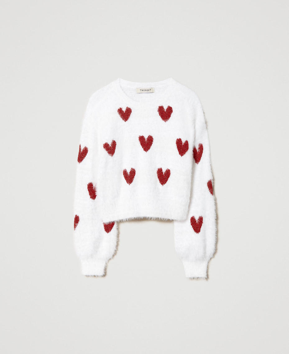 Pull jacquard avec c&oelig;urs