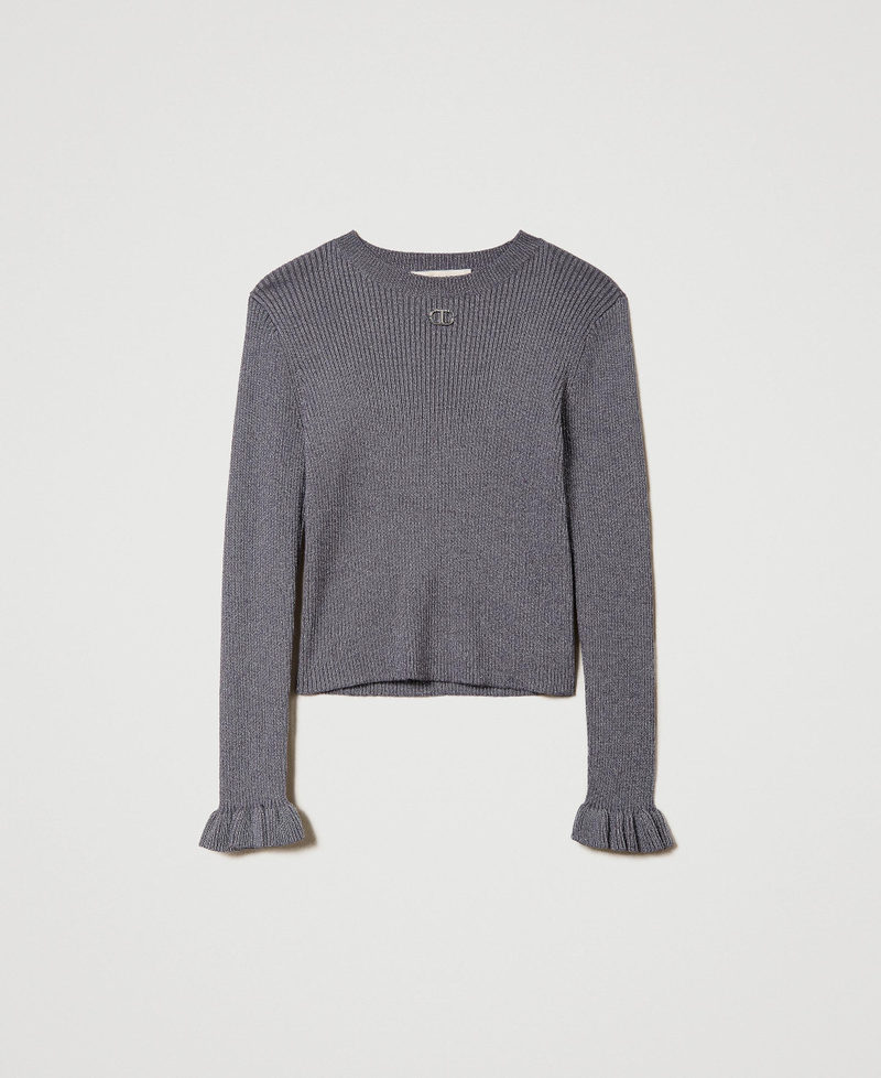 Maglia fitted in filato lurex