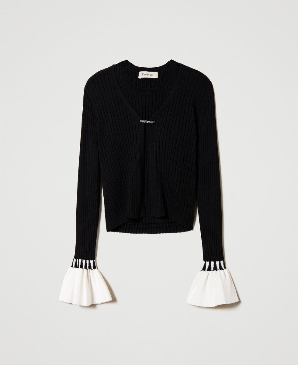 Cardigan e top a costine